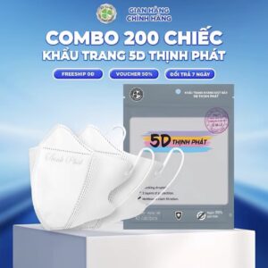 [FREESHIP] Set 200 Khẩu Trang 5D Thịnh Phát Cho Người Lớn - Vải Không Dệt An Toàn, Chống Bụi Mịn